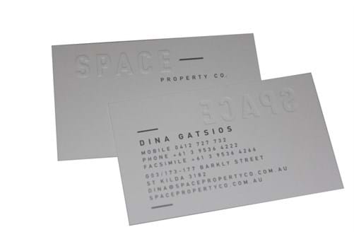embossing on business card
